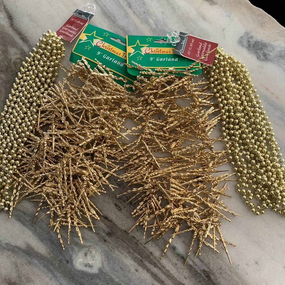 Set of four — NWT Golden Christmas Garlands